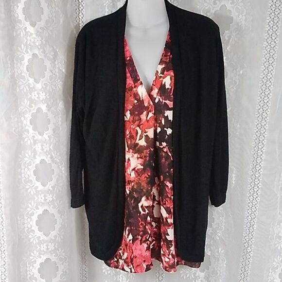 PREMISE BLACK WOMEN'S OPEN SWEATER SIZE L - Picture 2 of 14